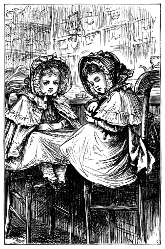 Two Small Victorian Girls Waiting In A Shop Stock Illustration - Download Image Now - Illustration, 1890-1899, Child - iStock Two Small Victorian Girls Waiting In A Shop Stock Illustration - Download Image Now - Illustration, 1890-1899, Child - iStock