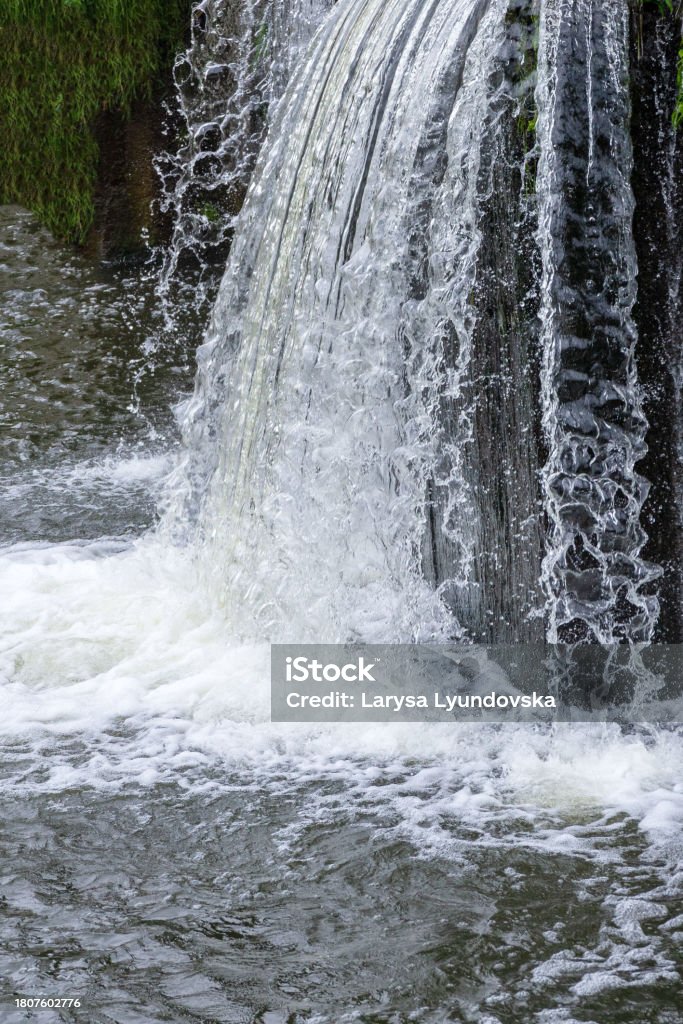 Active Waterfall Strong Flow Of Water Active Current Waterfall Stock Photo - Download ...