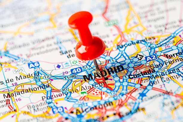 istock Europe cities on map series: Madrid 180760509