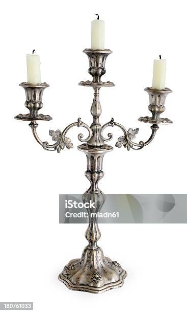 Candlestick Holder Stock Photo - Download Image Now - Candlestick Holder, Cut Out, White Background