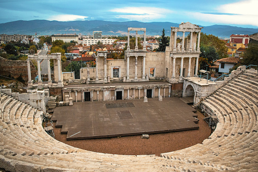 Roman amphitheater in Plovdiv, Bulgaria