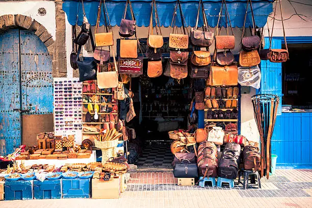 Photo of Shop of Leather Goods in Marrakech, Morocco