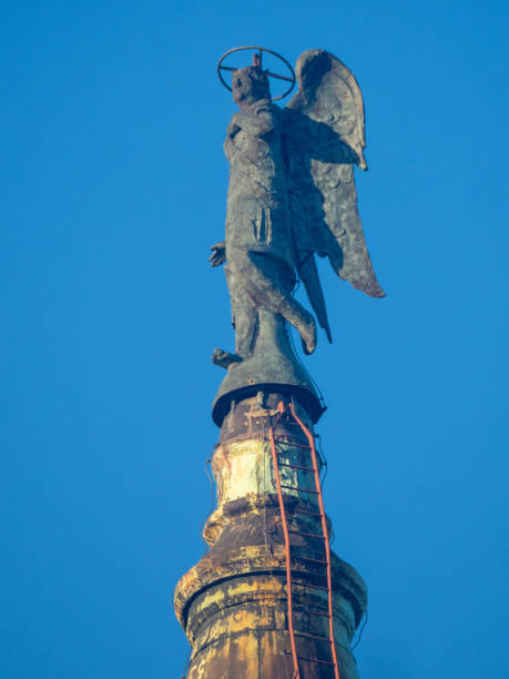 Detail of the statue on top of the San Giorgio Maggiore abbey, Venice, Italy stock photo