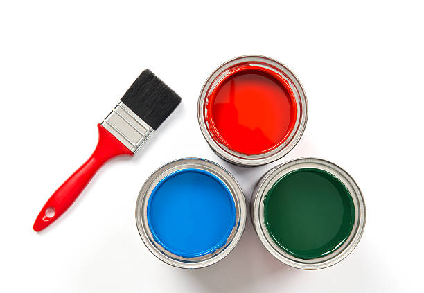 istock Colorful paint cans with brush 180761259