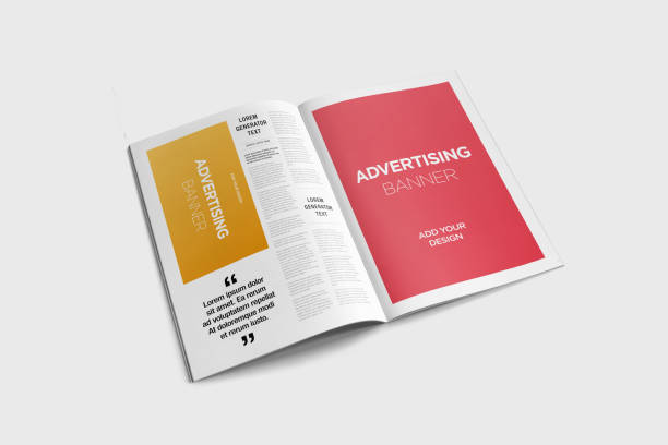 istock Newspaper Advertising Magazine Brochure Mockup 3D Rendering 1807616604