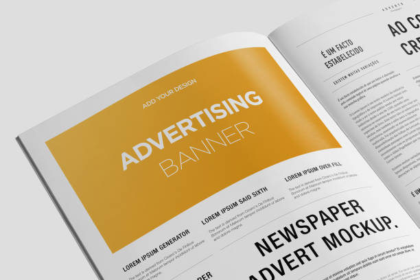 istock Newspaper Advertising Magazine Brochure Mockup 3D Rendering 1807616657
