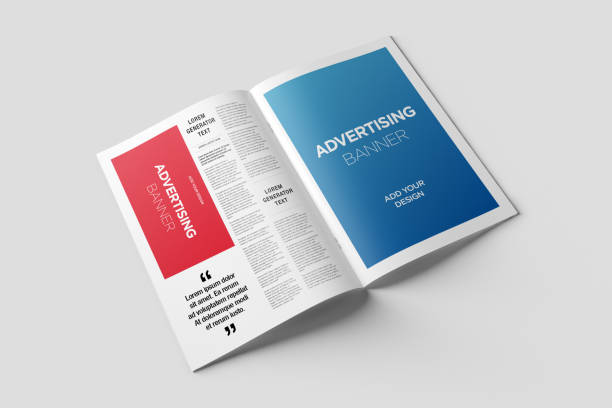 istock Newspaper Advertising Magazine Brochure Mockup 3D Rendering 1807617221