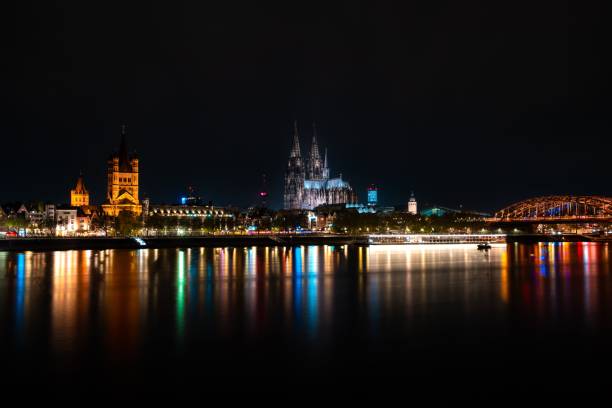 istock Vibrant nightscape featuring the skyline of Cologne, Germany 1807617762
