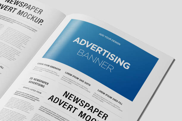 istock Newspaper Advertising Magazine Brochure Mockup 3D Rendering 1807619422