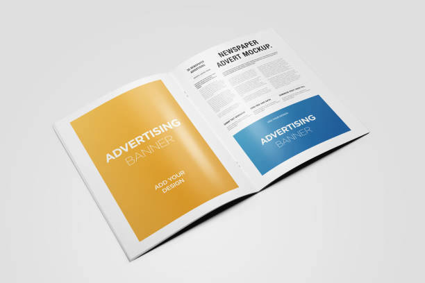 istock Newspaper Advertising Magazine Brochure Mockup 3D Rendering 1807619973