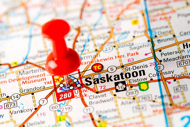 istock US capital cities on map series: Saskatoon, SK 180762076