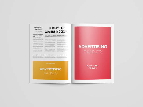 istock Newspaper Advertising Magazine Brochure Mockup 3D Rendering 1807621031