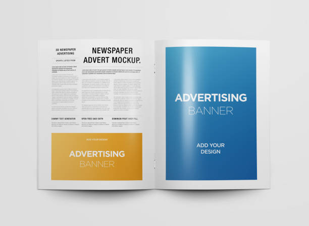 istock Newspaper Advertising Magazine Brochure Mockup 3D Rendering 1807621037