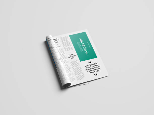 istock Newspaper Advertising Magazine Brochure Mockup 3D Rendering 1807621055
