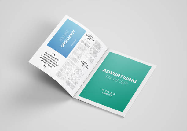 istock Newspaper Advertising Magazine Brochure Mockup 3D Rendering 1807621580