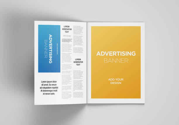 istock Newspaper Advertising Magazine Brochure Mockup 3D Rendering 1807621598