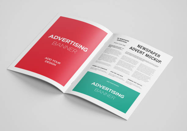 istock Newspaper Advertising Magazine Brochure Mockup 3D Rendering 1807621627