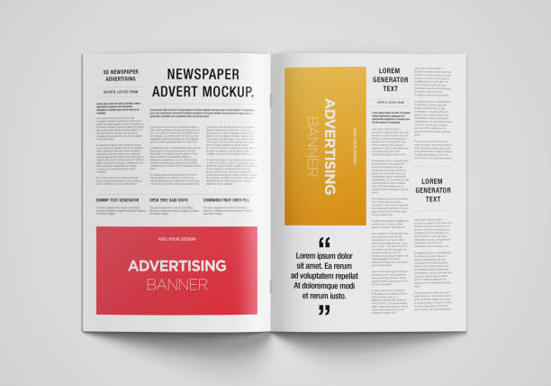 istock Newspaper Advertising Magazine Brochure Mockup 3D Rendering 1807622139