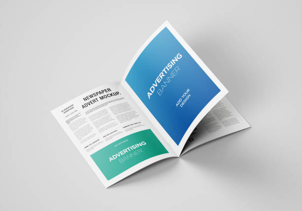 istock Newspaper Advertising Magazine Brochure Mockup 3D Rendering 1807622159