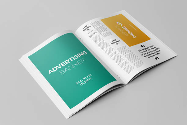 istock Newspaper Advertising Magazine Brochure Mockup 3D Rendering 1807622166