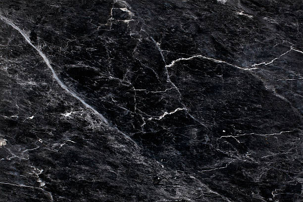 Close up of black and white marble textured surface stock photo