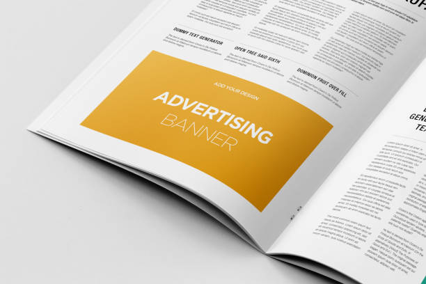 istock Newspaper Advertising Magazine Brochure Mockup 3D Rendering 1807622729