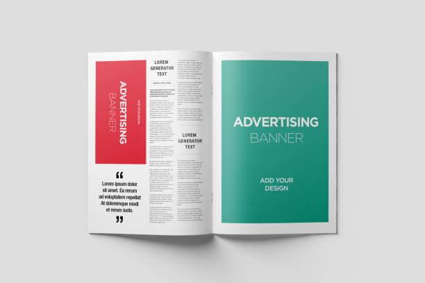 istock Newspaper Advertising Magazine Brochure Mockup 3D Rendering 1807623302
