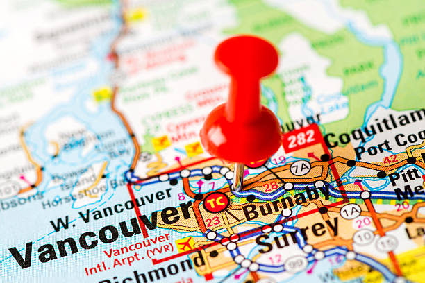 istock US capital cities on map series: Vancouver, BC 180762373
