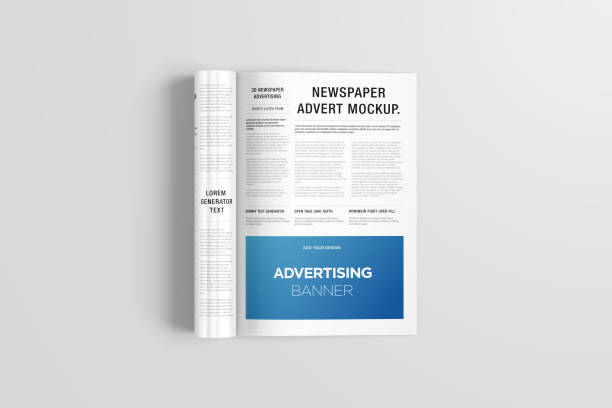 istock Newspaper Advertising Magazine Brochure Mockup 3D Rendering 1807623869
