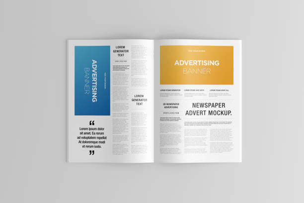 istock Newspaper Advertising Magazine Brochure Mockup 3D Rendering 1807624410