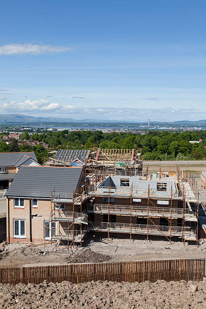 New house under construction. stock photo