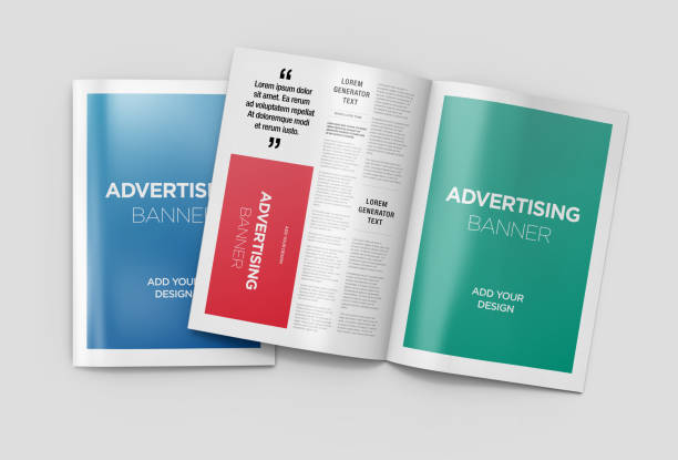 istock Newspaper Advertising Magazine Brochure Mockup 3D Rendering 1807624942
