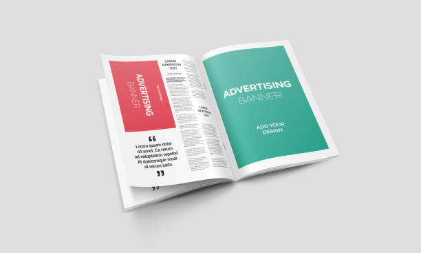 istock Newspaper Advertising Magazine Brochure Mockup 3D Rendering 1807625468