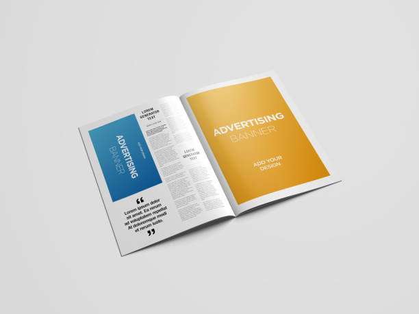 istock Newspaper Advertising Magazine Brochure Mockup 3D Rendering 1807625480