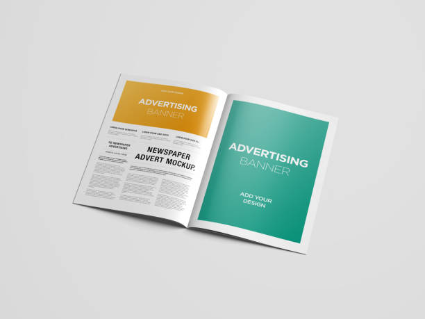 istock Newspaper Advertising Magazine Brochure Mockup 3D Rendering 1807625997