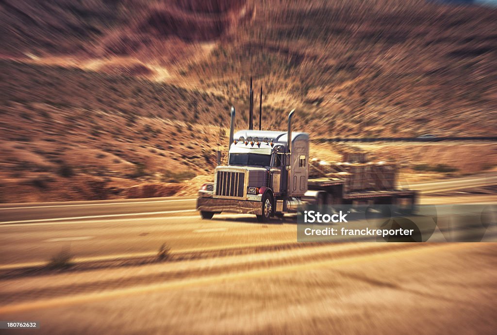 Truck running fast on US highway http://blogtoscano.altervista.org/tr.jpg  Blurred Motion Stock Photo