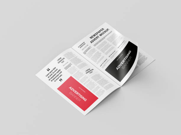istock Newspaper Advertising Magazine Brochure Mockup 3D Rendering 1807627597