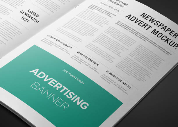 istock Newspaper Advertising Magazine Brochure Mockup 3D Rendering 1807627608