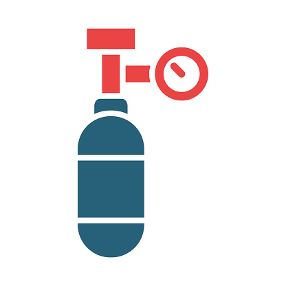 Oxygen Tank Vector Glyph Two Color Icon For Personal And Commercial Use.