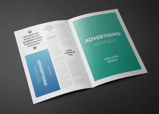 istock Newspaper Advertising Magazine Brochure Mockup 3D Rendering 1807628133