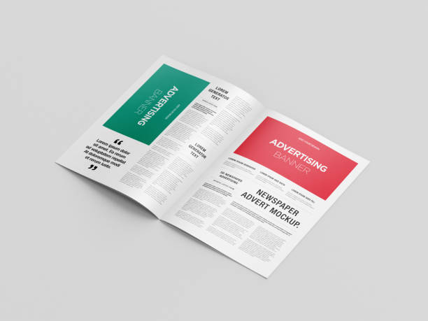 istock Newspaper Advertising Magazine Brochure Mockup 3D Rendering 1807629808