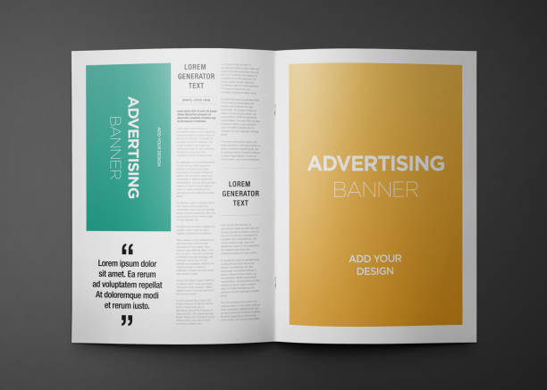 istock Newspaper Advertising Magazine Brochure Mockup 3D Rendering 1807631452