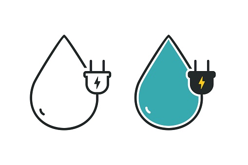 Water electricity icon. Illustration vector