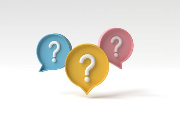 Social media notification with question mark icon on white background. FAQ symbol concept. 3D render, 3D illustration.