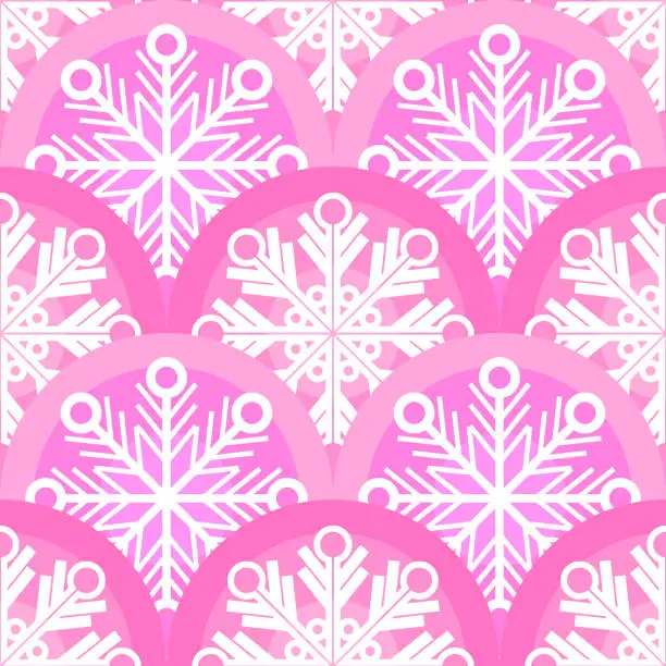 Vector illustration of Vector - Snowflakes garland seamless pattern.