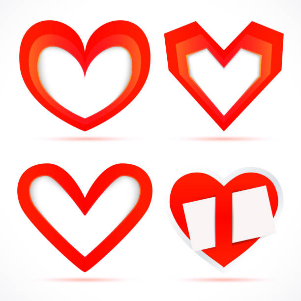 istock Paper stickers in the form of hearts 180766690