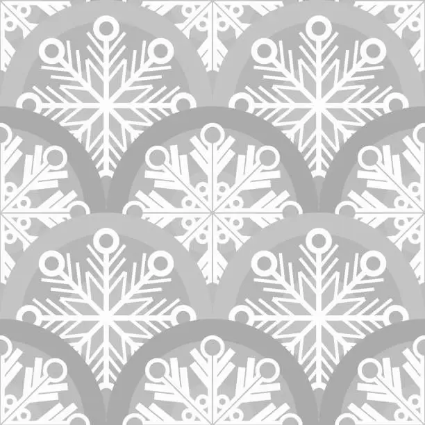 Vector illustration of Vector - Snowflakes garland seamless pattern.