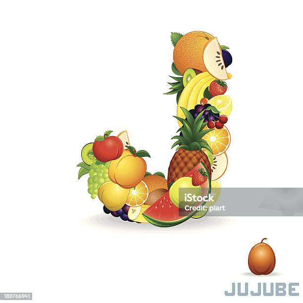 Ilustración de Vector Alfabeto De Fruta Letra J y más Vectores Libres de Derechos de Alimento - Alimento, Aprender, Colorido