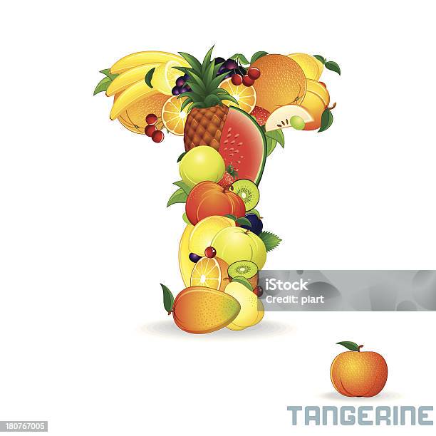 Vektoralphabet Von Obst Buchstabe T Stock Vektor Art und mehr Bilder von Abnehmen - Abnehmen, Alphabet, Ananas