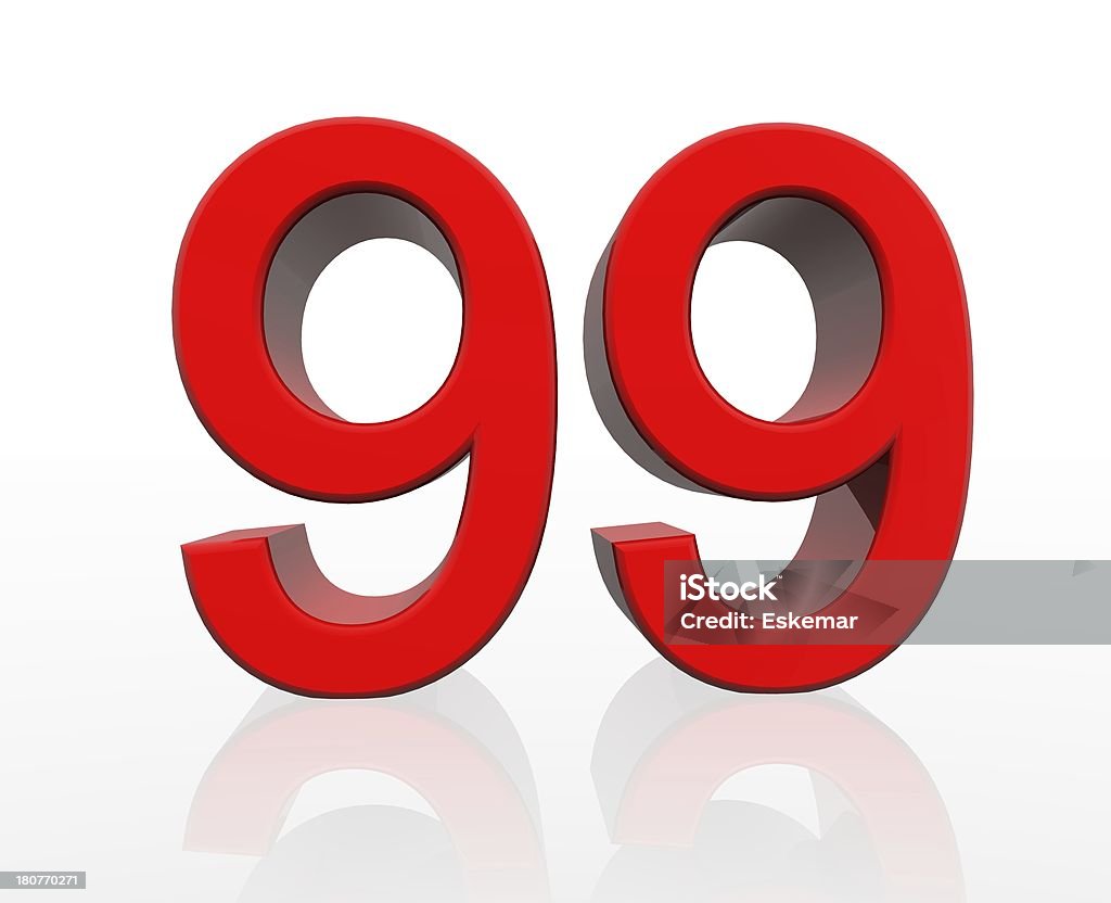 red number 99 Cut Out Stock Photo